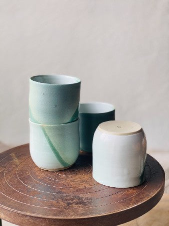 Mona Cup - Sea Green & White