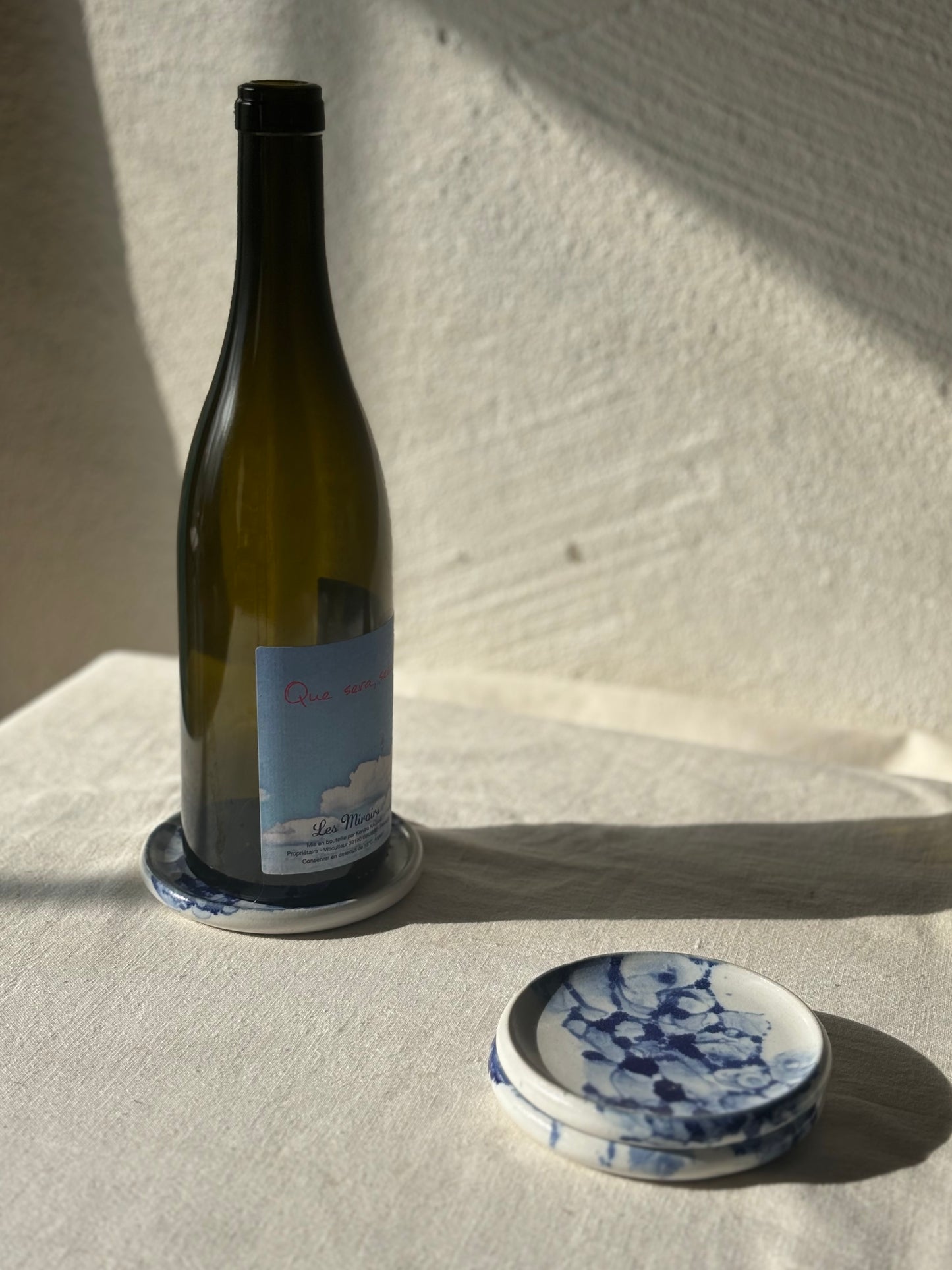 Wine Bottle Coaster - Bubbly Blue