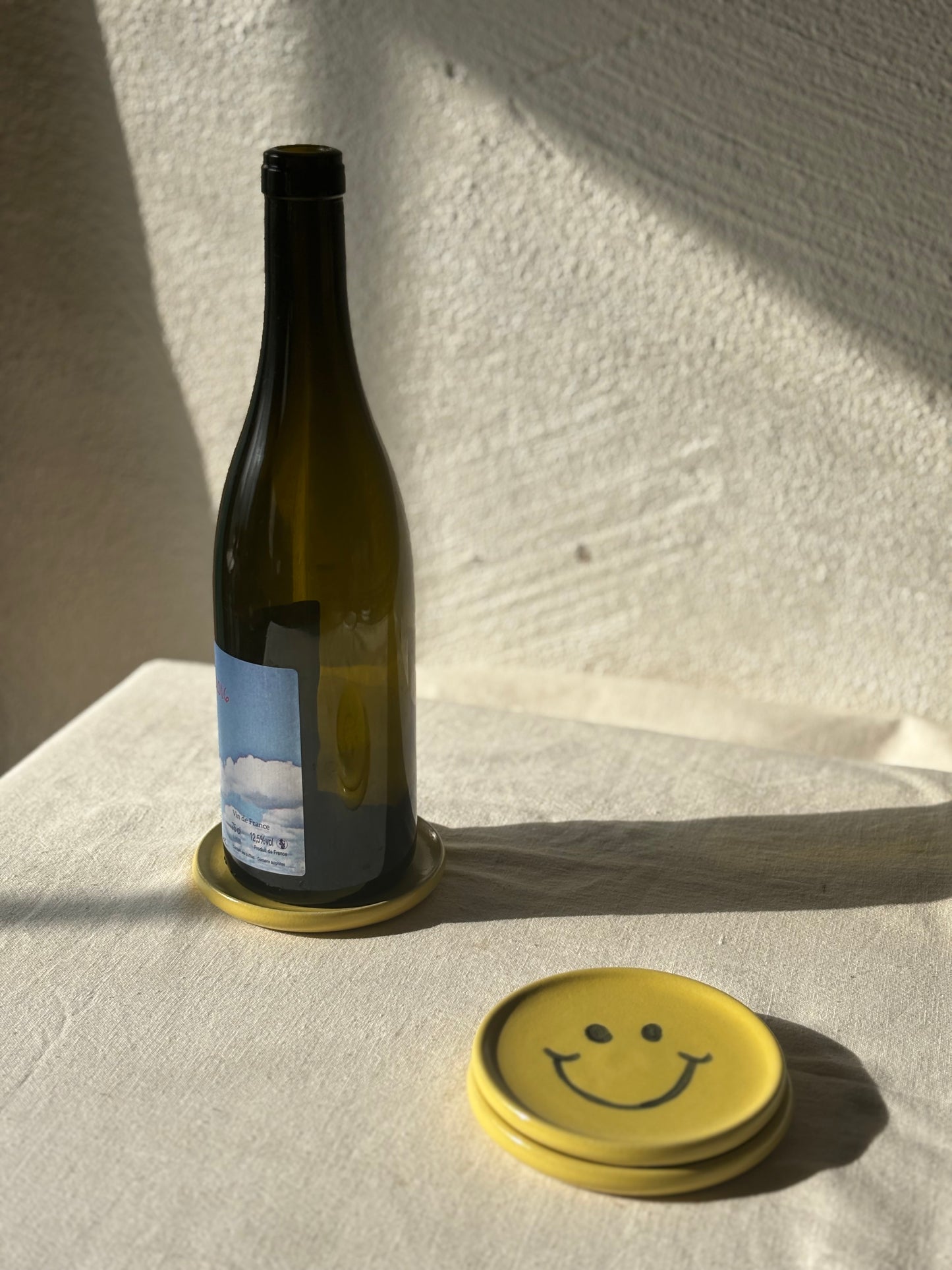 Wine Bottle Coaster - Smiley