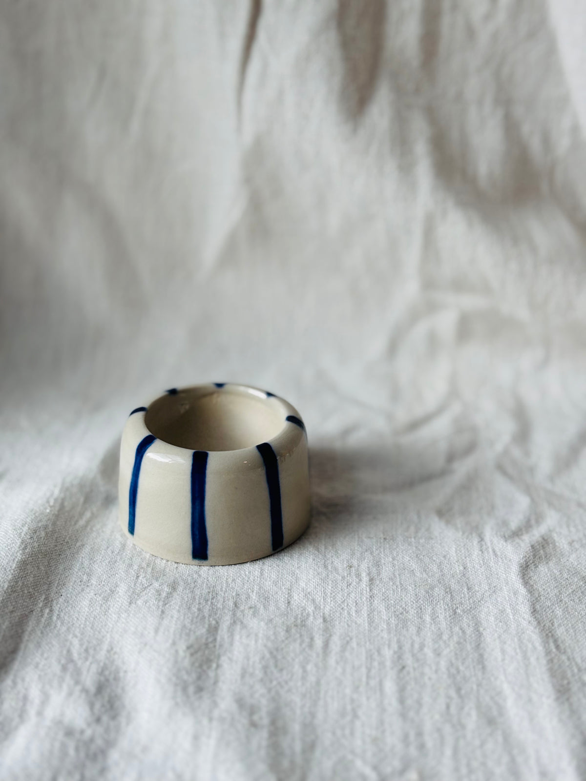 Egg Cup - Blue Stripes