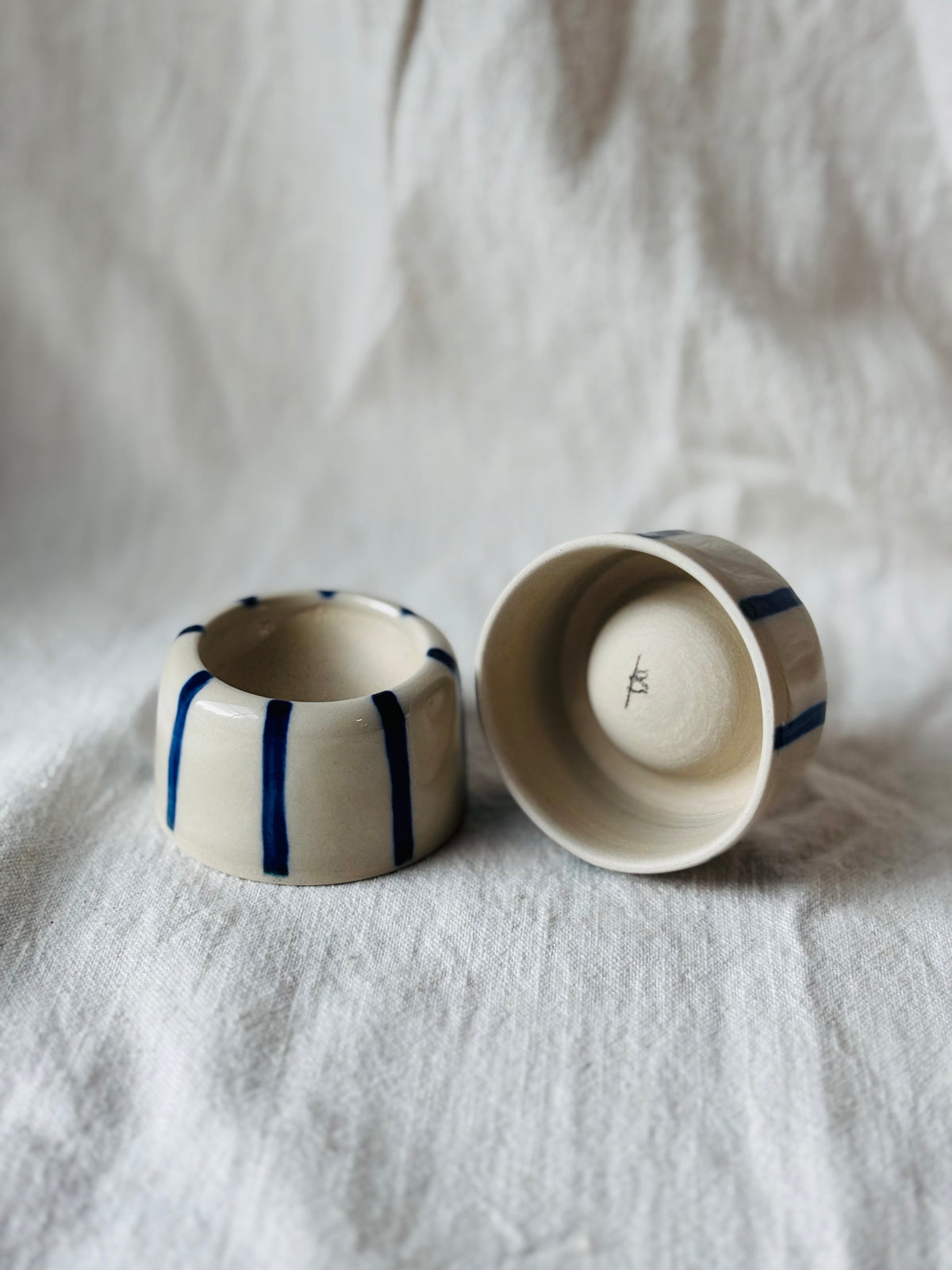 Egg Cup - Blue Stripes
