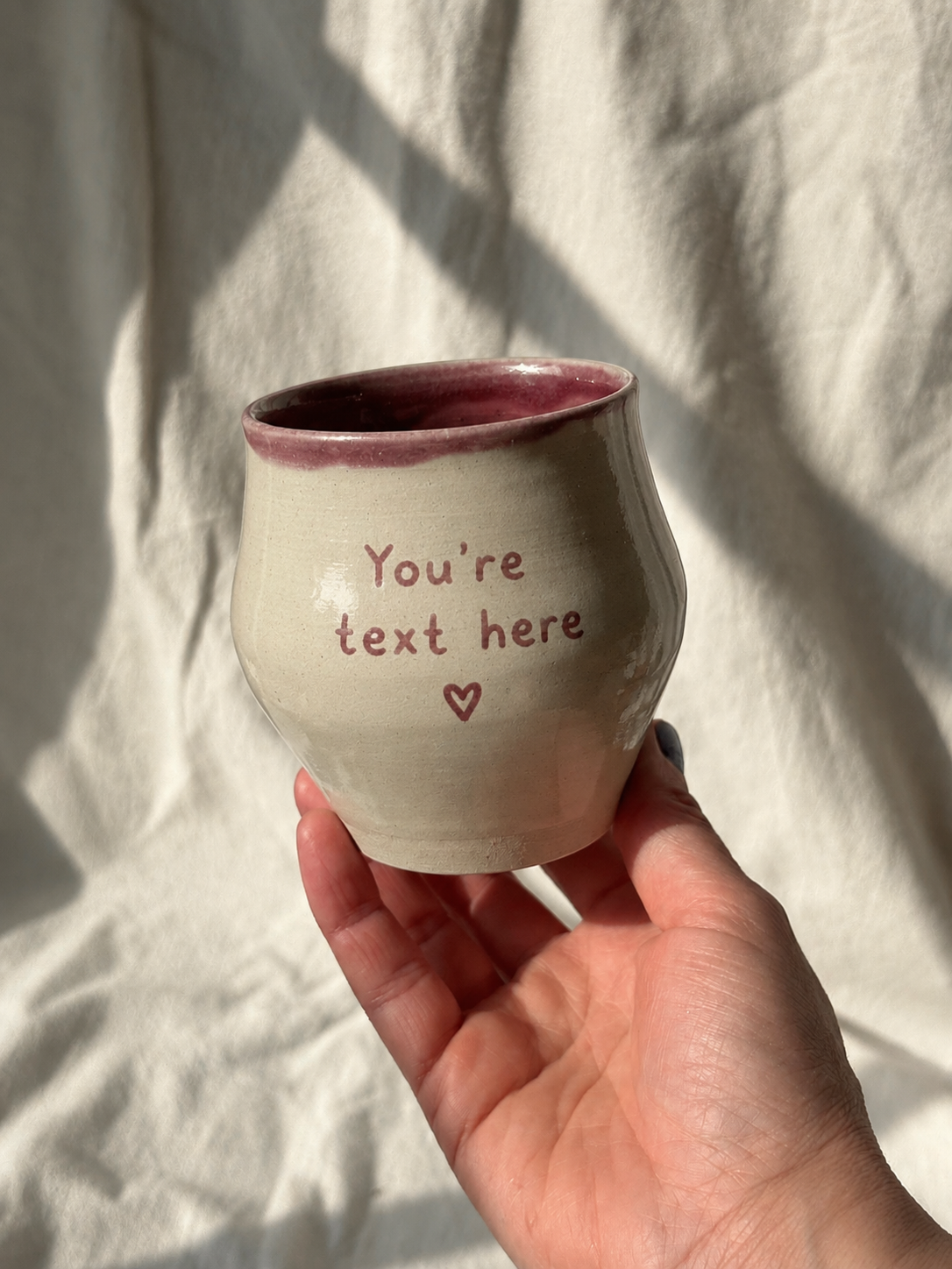 Wine Cup with your text on - Cranberry
