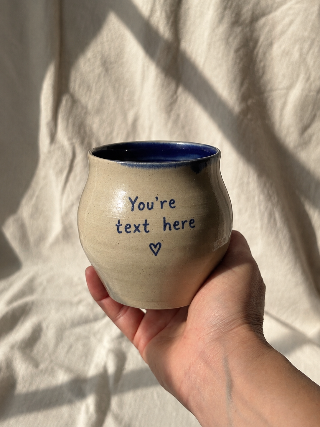 Wine Cup with your text on - Cobolt Blue
