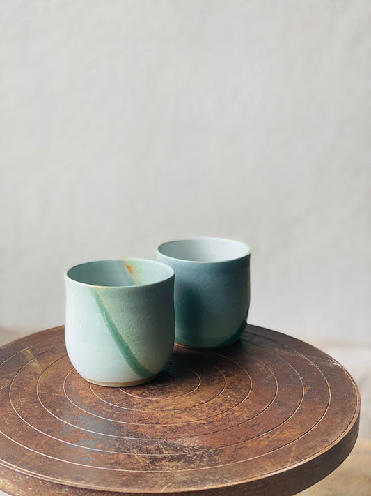 Mona Cup - Sea Green & White