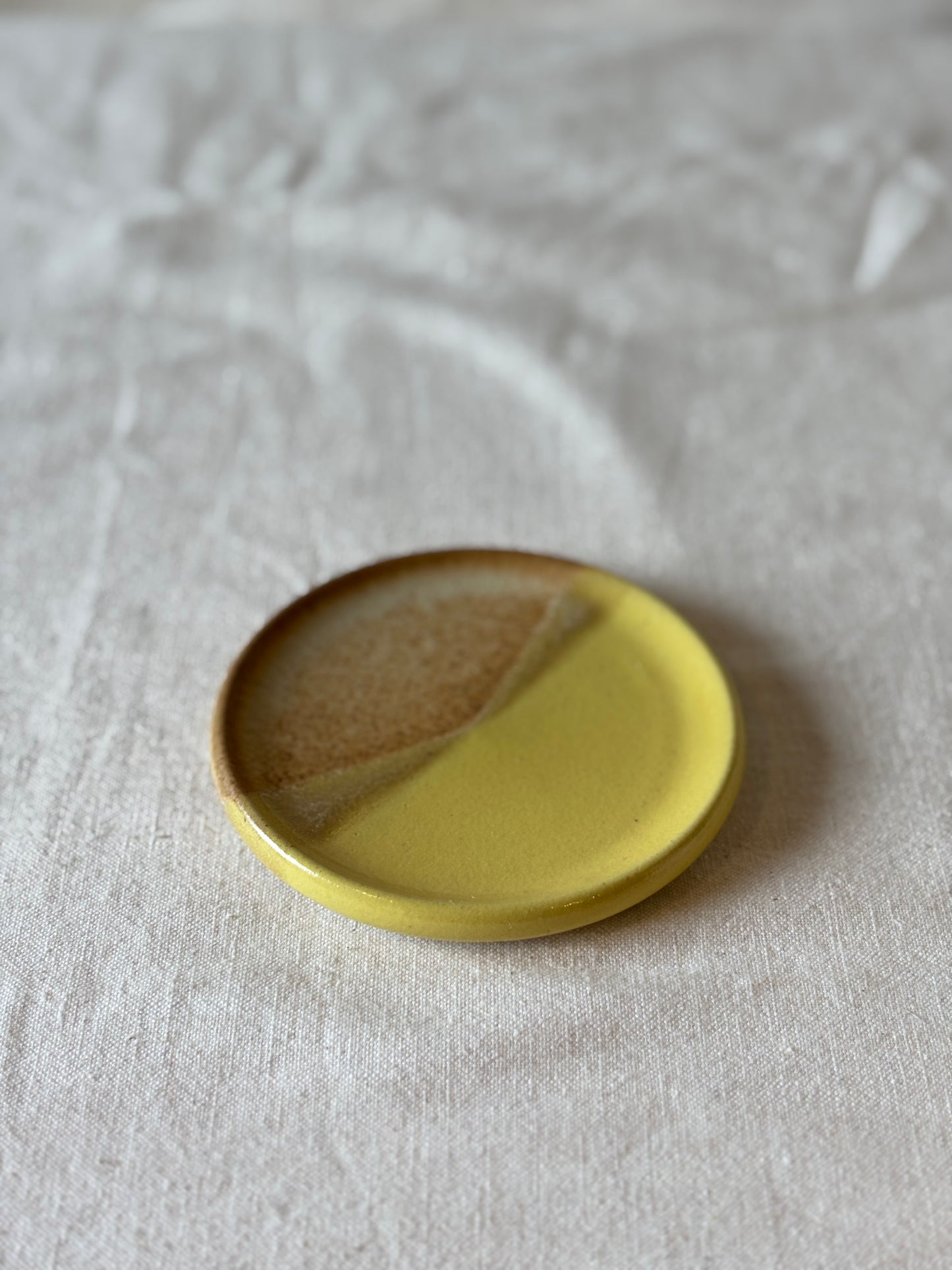 Wine Bottle Coaster - Yellow & Cork