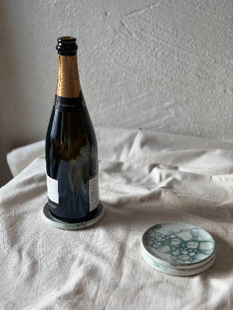 Wine Bottle Coaster - Bubbly Green