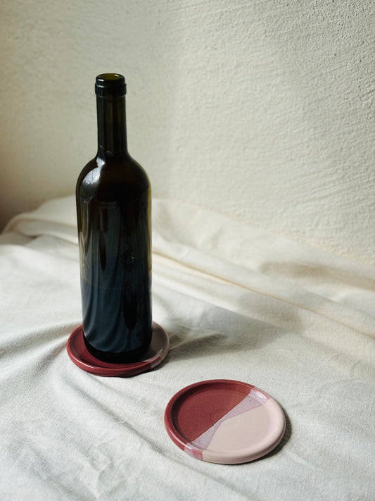 Wine Bottle Coaster - Cranberry & Candyfloss