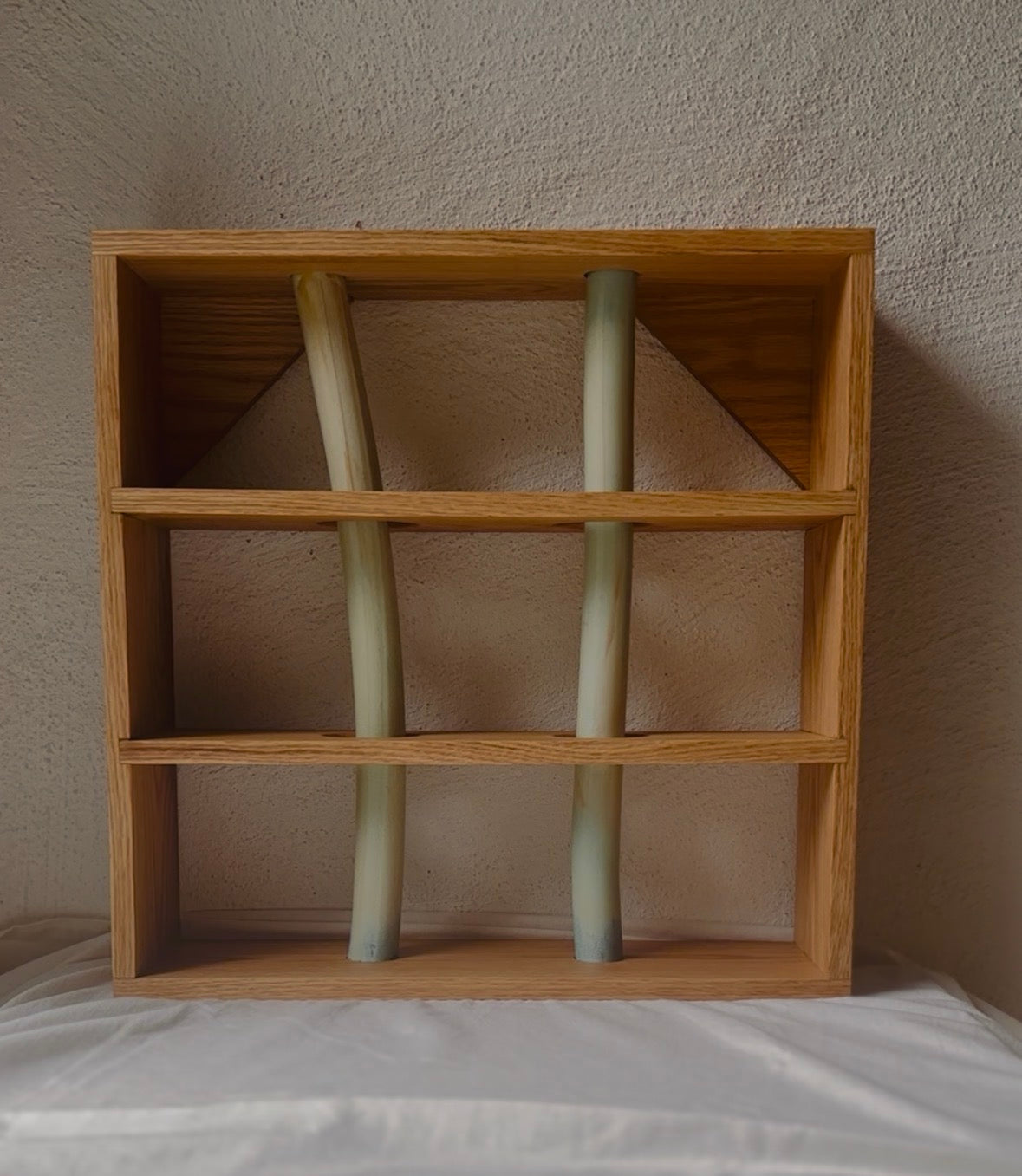 Cup Shelf - Oak and Sea Green