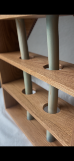 Cup Shelf - Oak and Sea Green