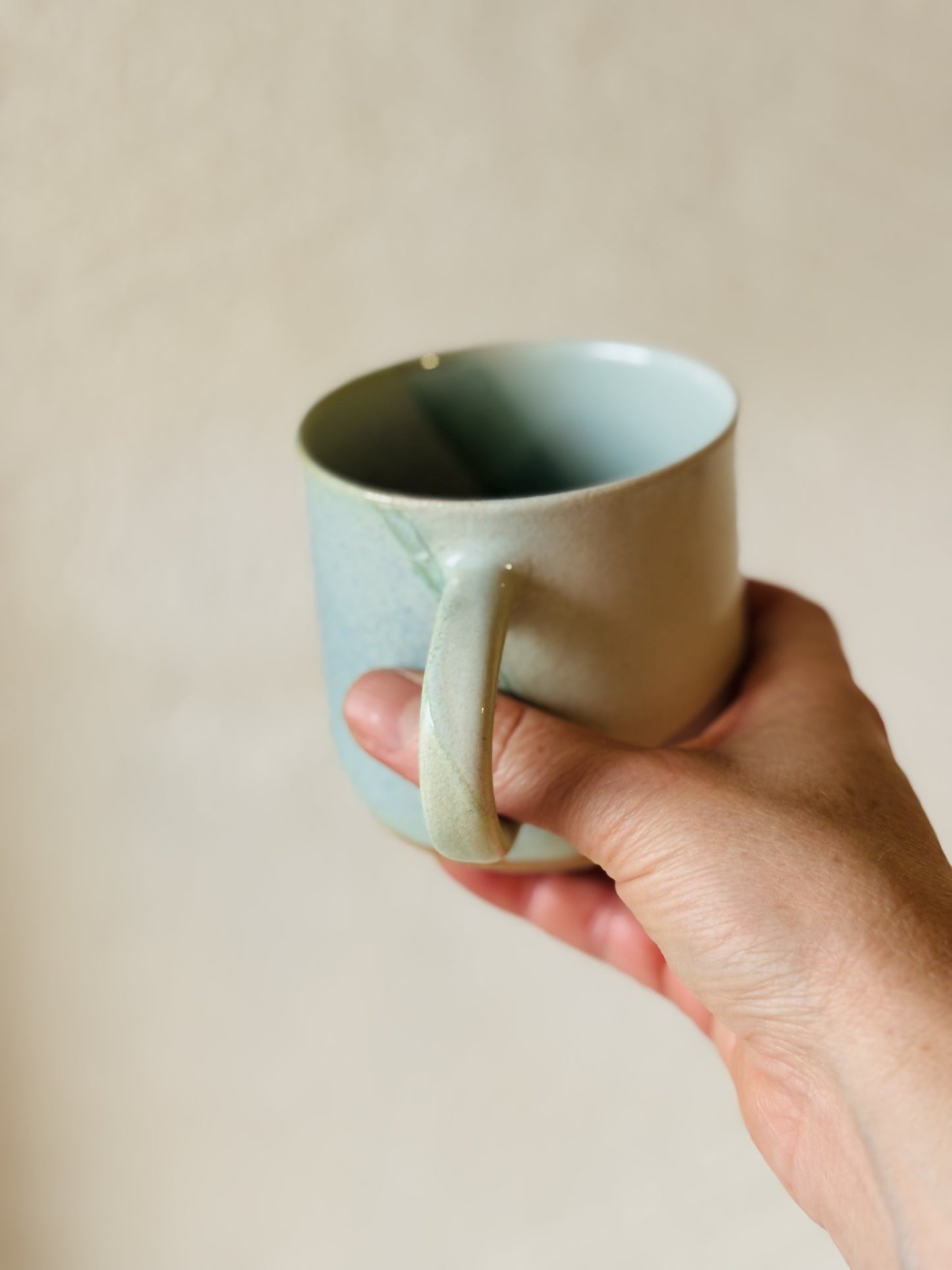 Handy Cup - Sea Green and White