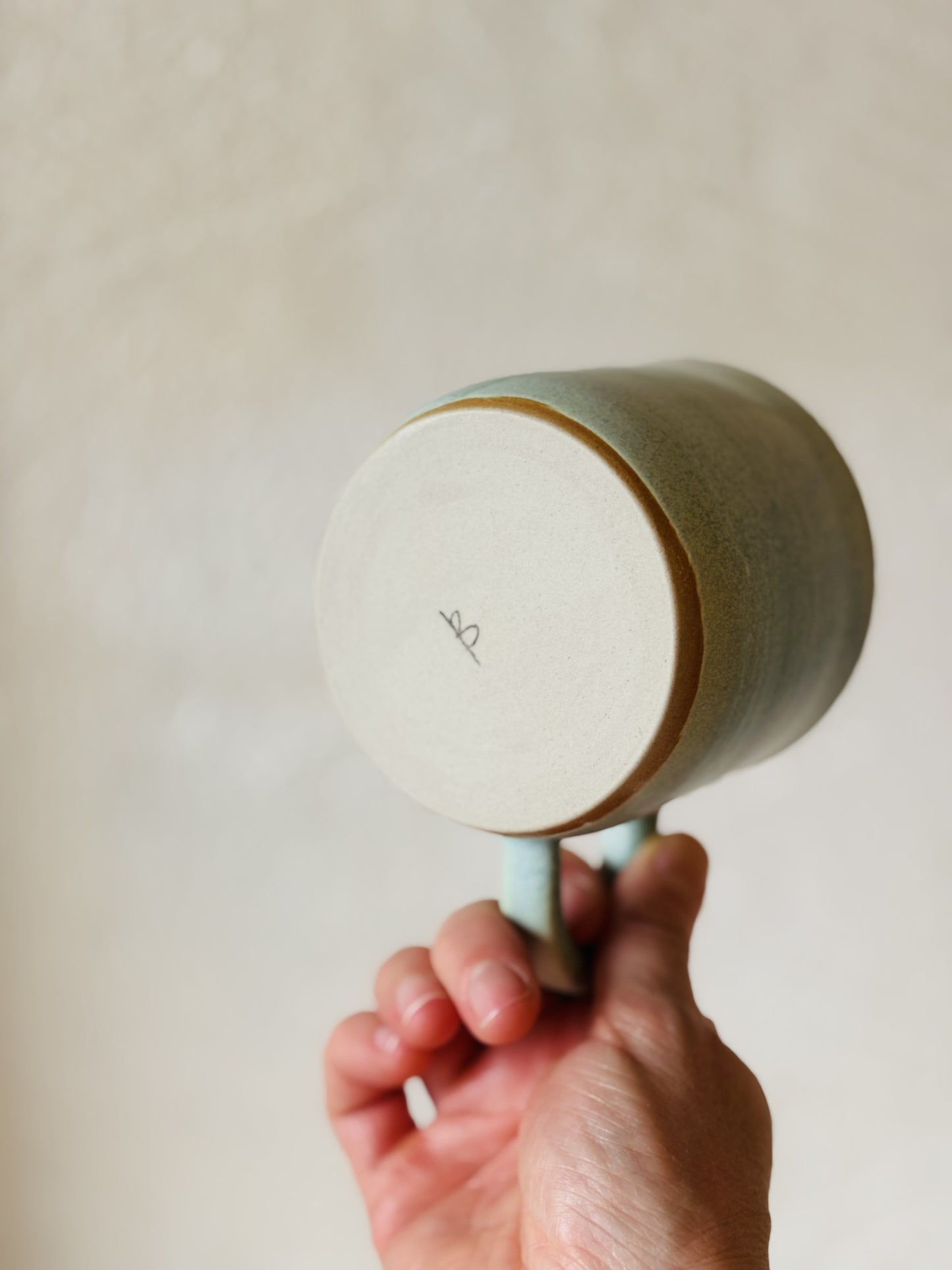Handy Cup - Sea Green and White