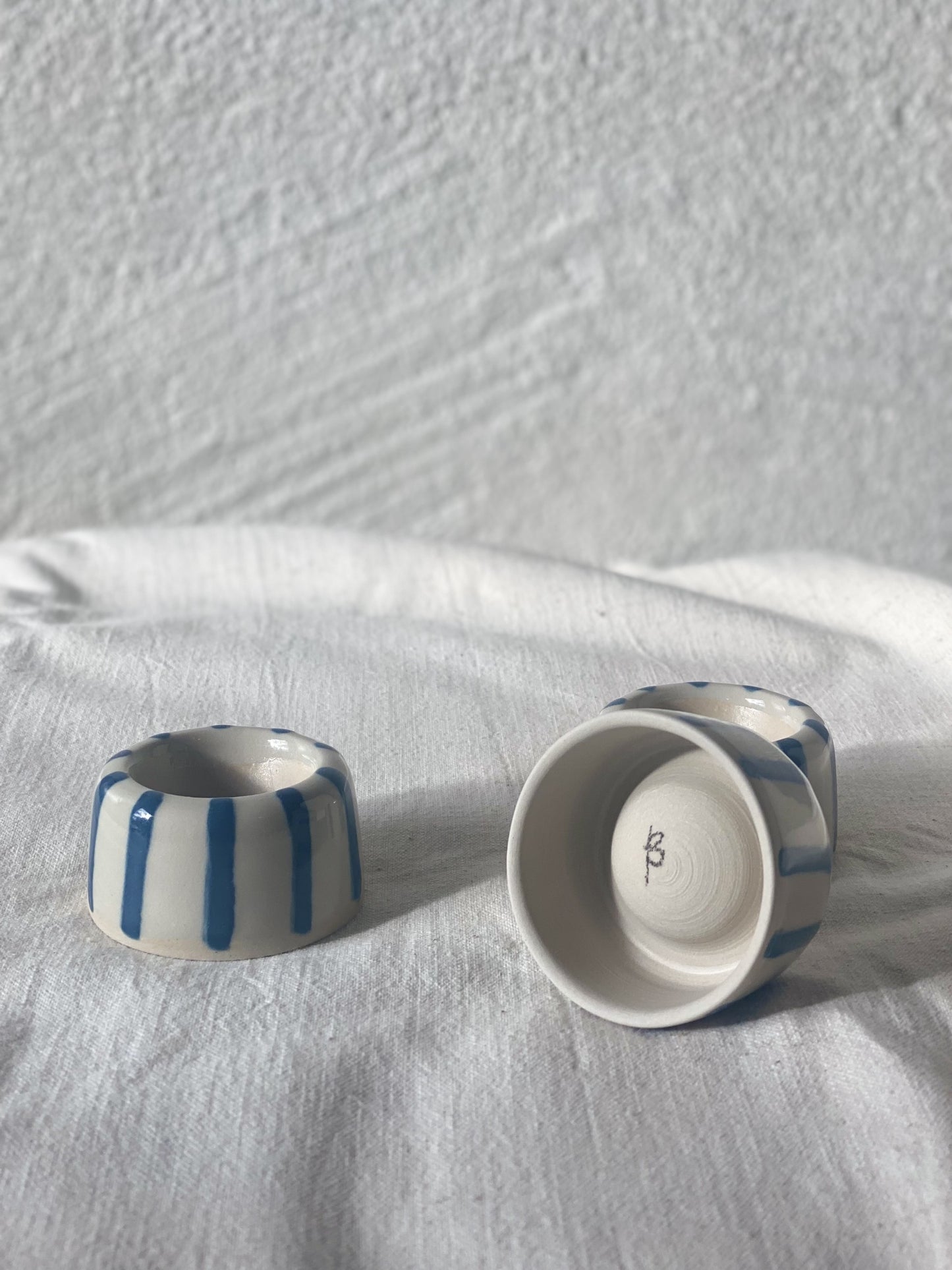Egg Cup - Blue Stripes
