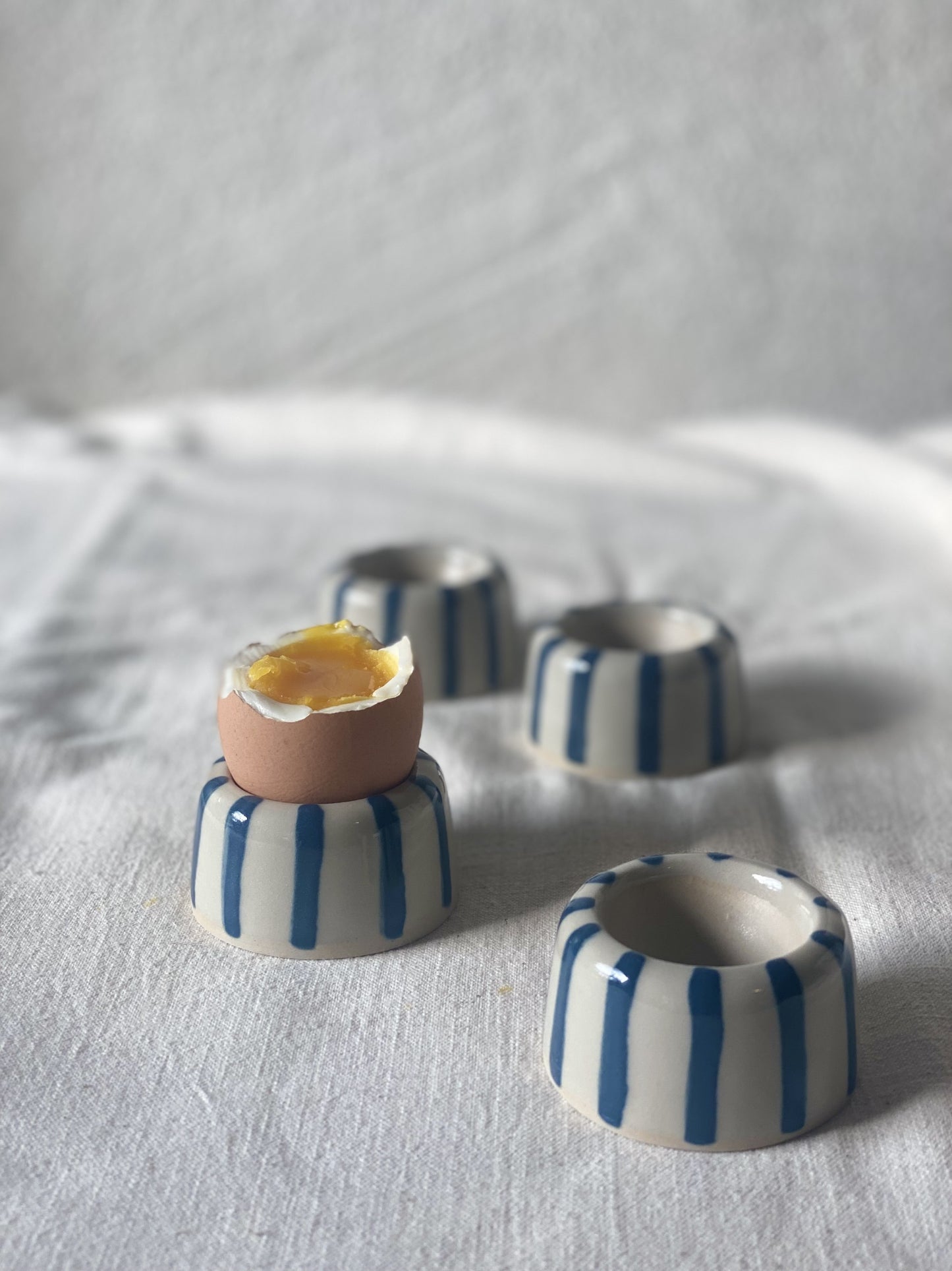 Egg Cup - Blue Stripes
