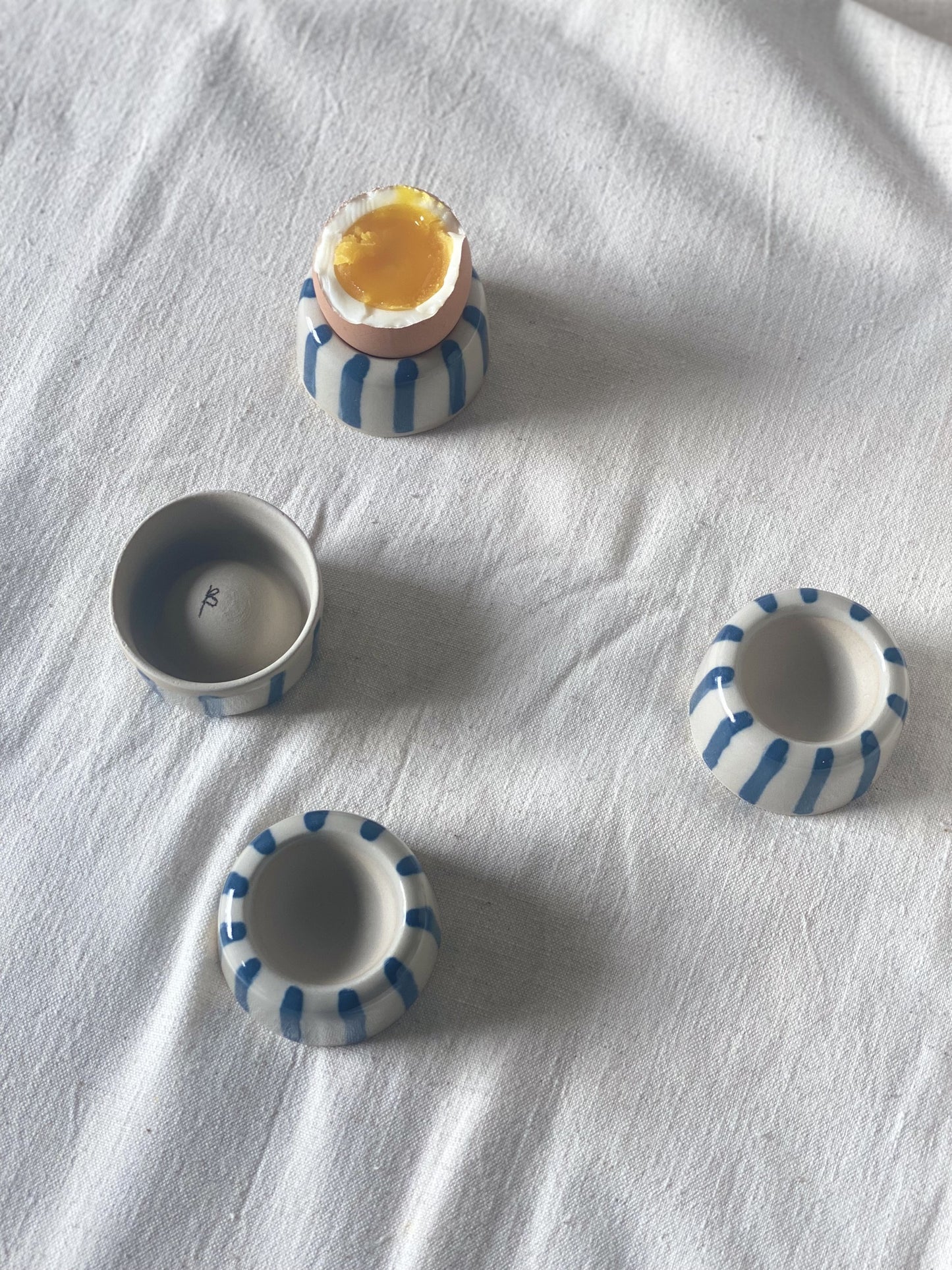Egg Cup - Blue Stripes