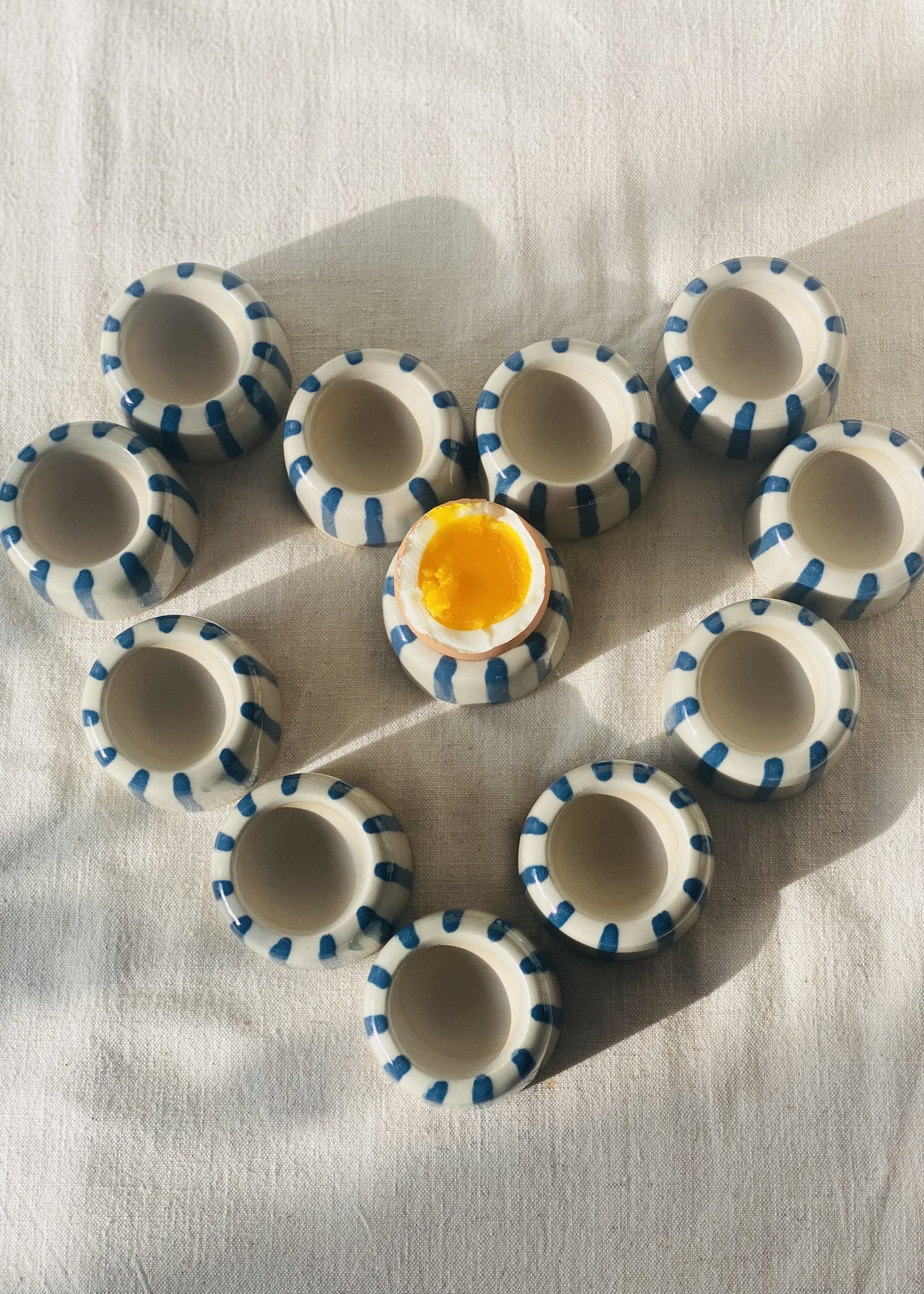 Egg Cup - Blue Stripes