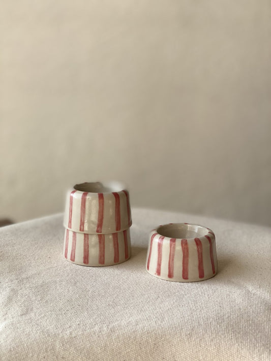 Egg Cup - Rosa Stripes