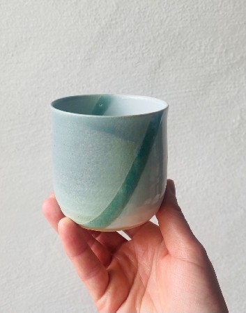 Mona Cup - Sea Green & White