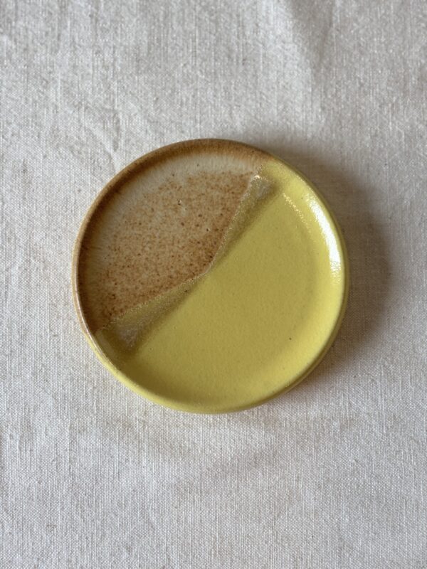 Wine Bottle Coaster - Yellow & Cork