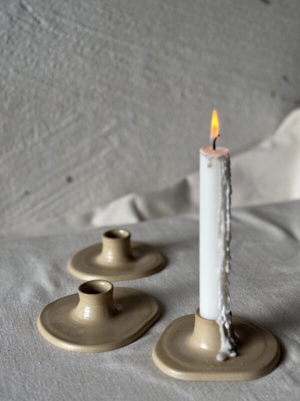 Assymetric Candle Holder - Marbled Sand