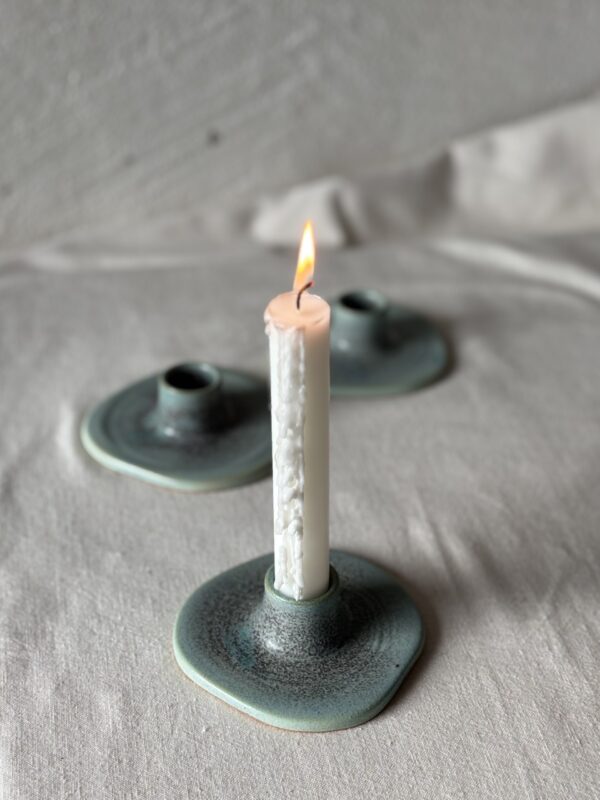 Assymetric Candle Holder - Sea Green